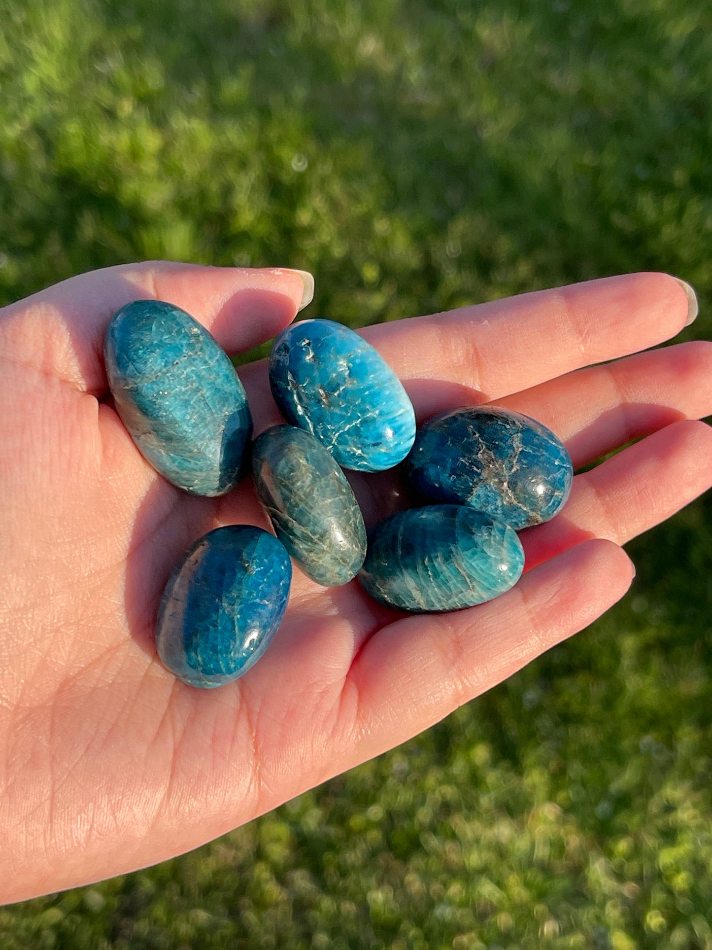 Flashy Blue Apatite Pocketstone