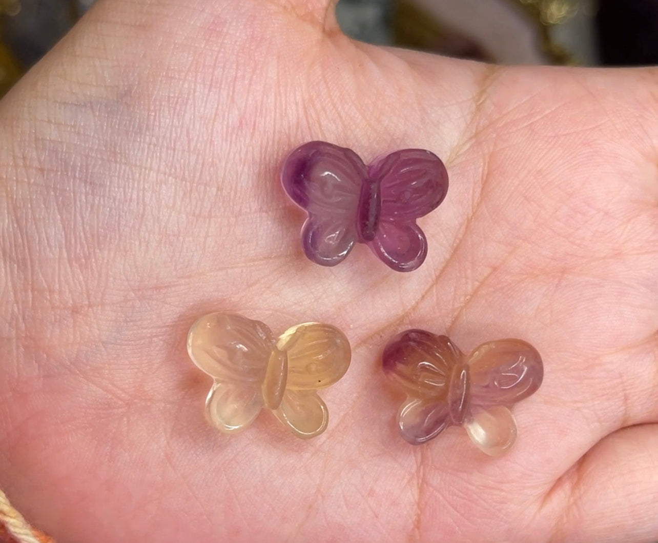 Mini Butterfly Fluorite Carving
