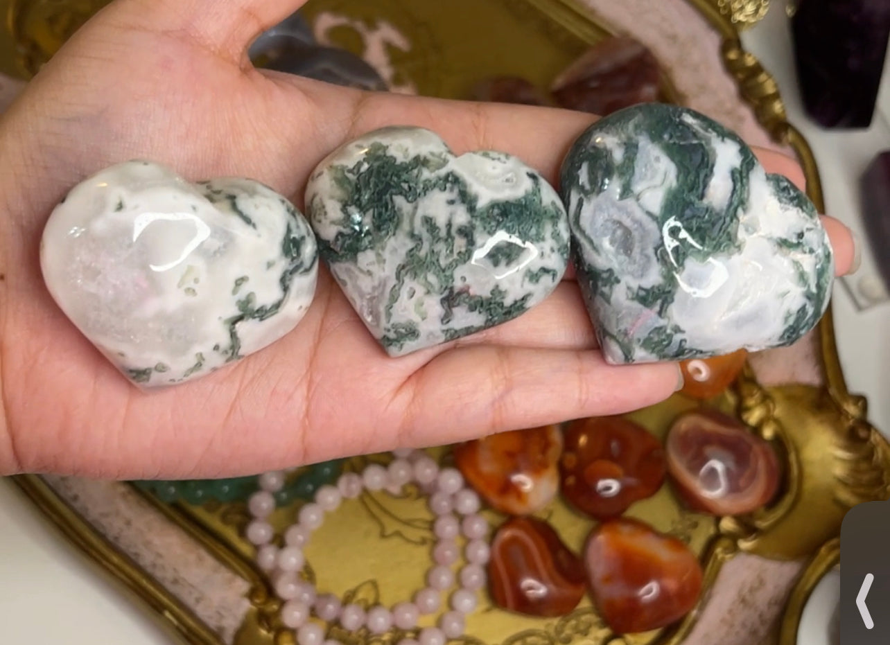 Moss Agate Heart