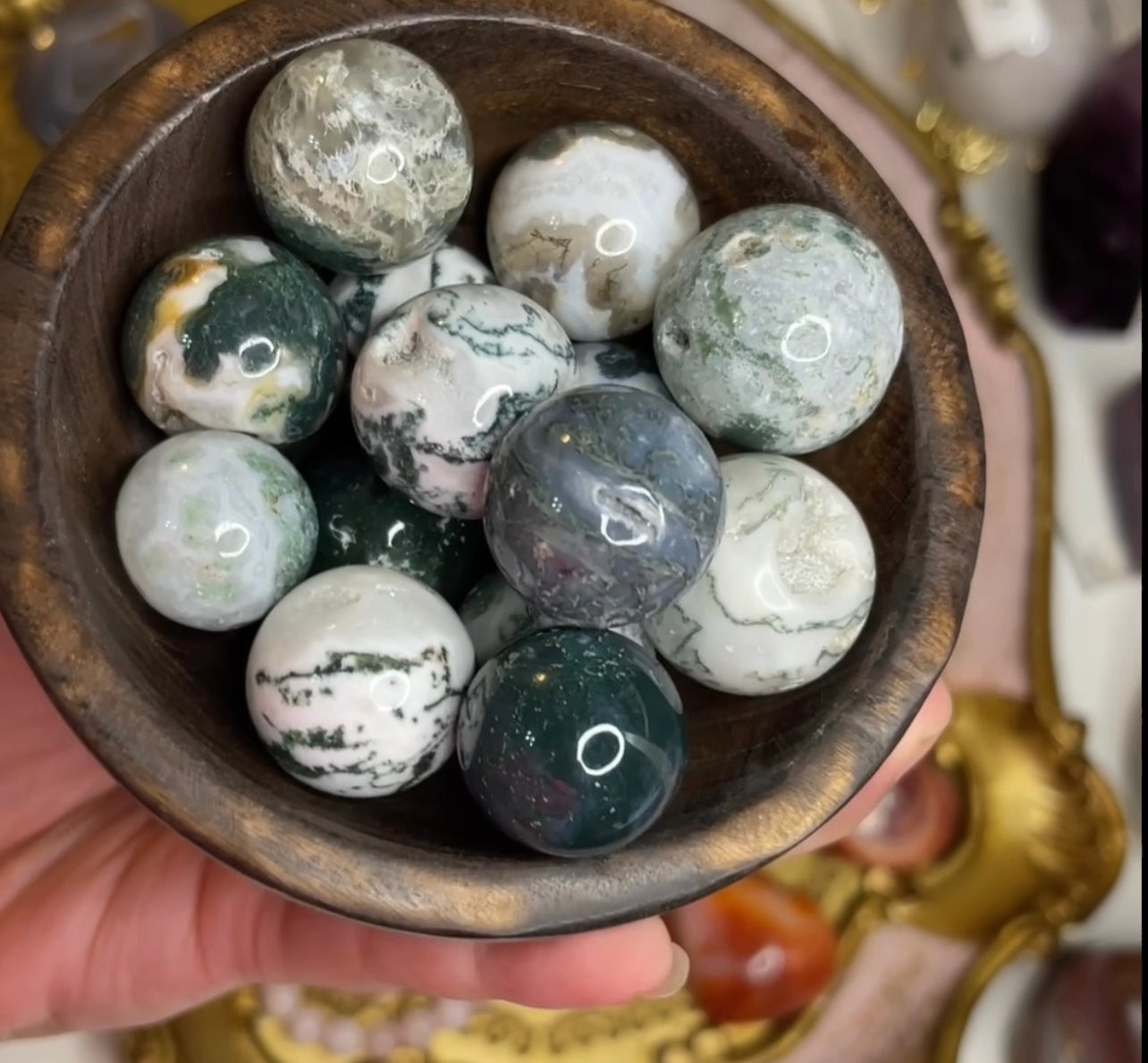 Moss Agate Mini Sphere