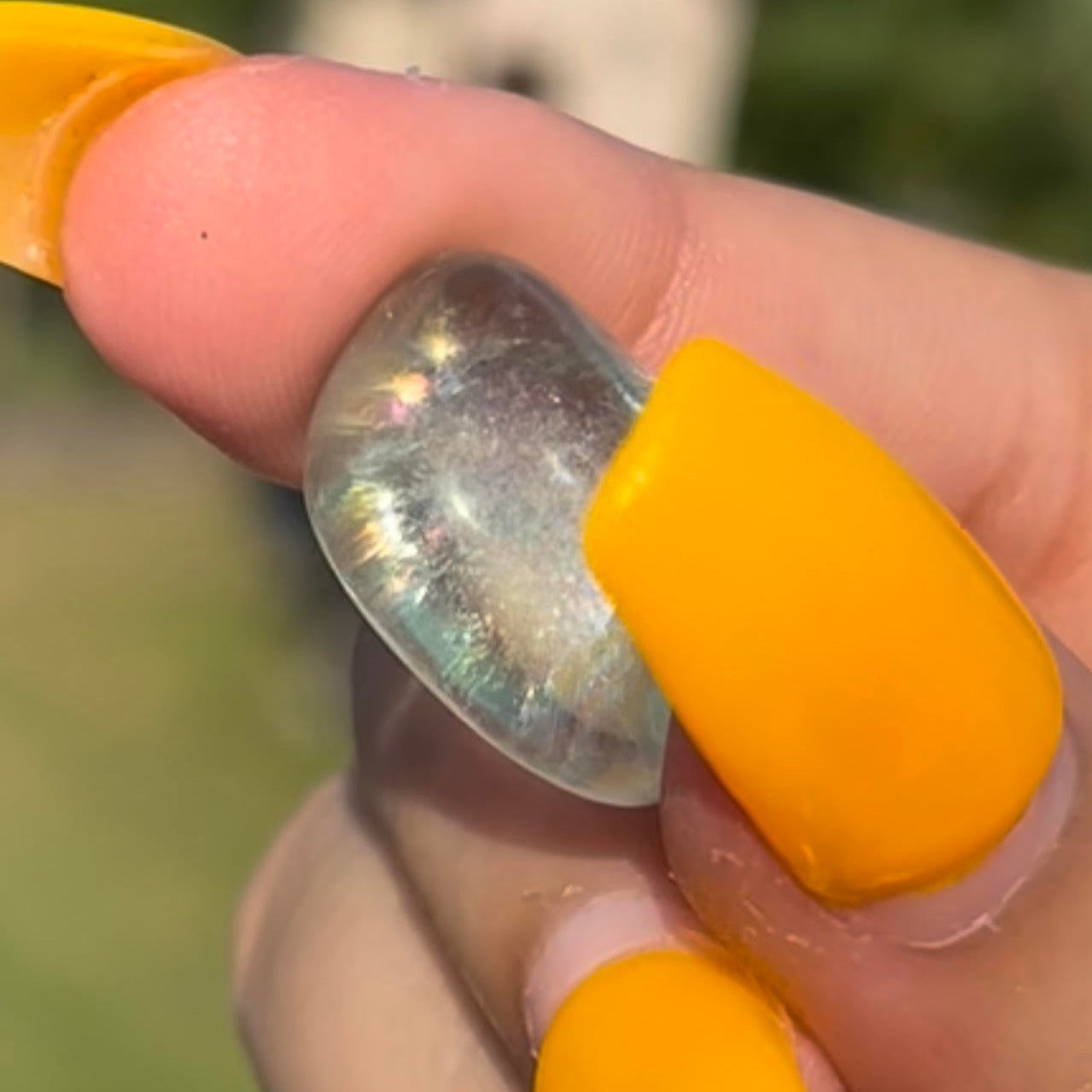 Rainbow Inclusion Fluorite Pebble - The Tarot Hole