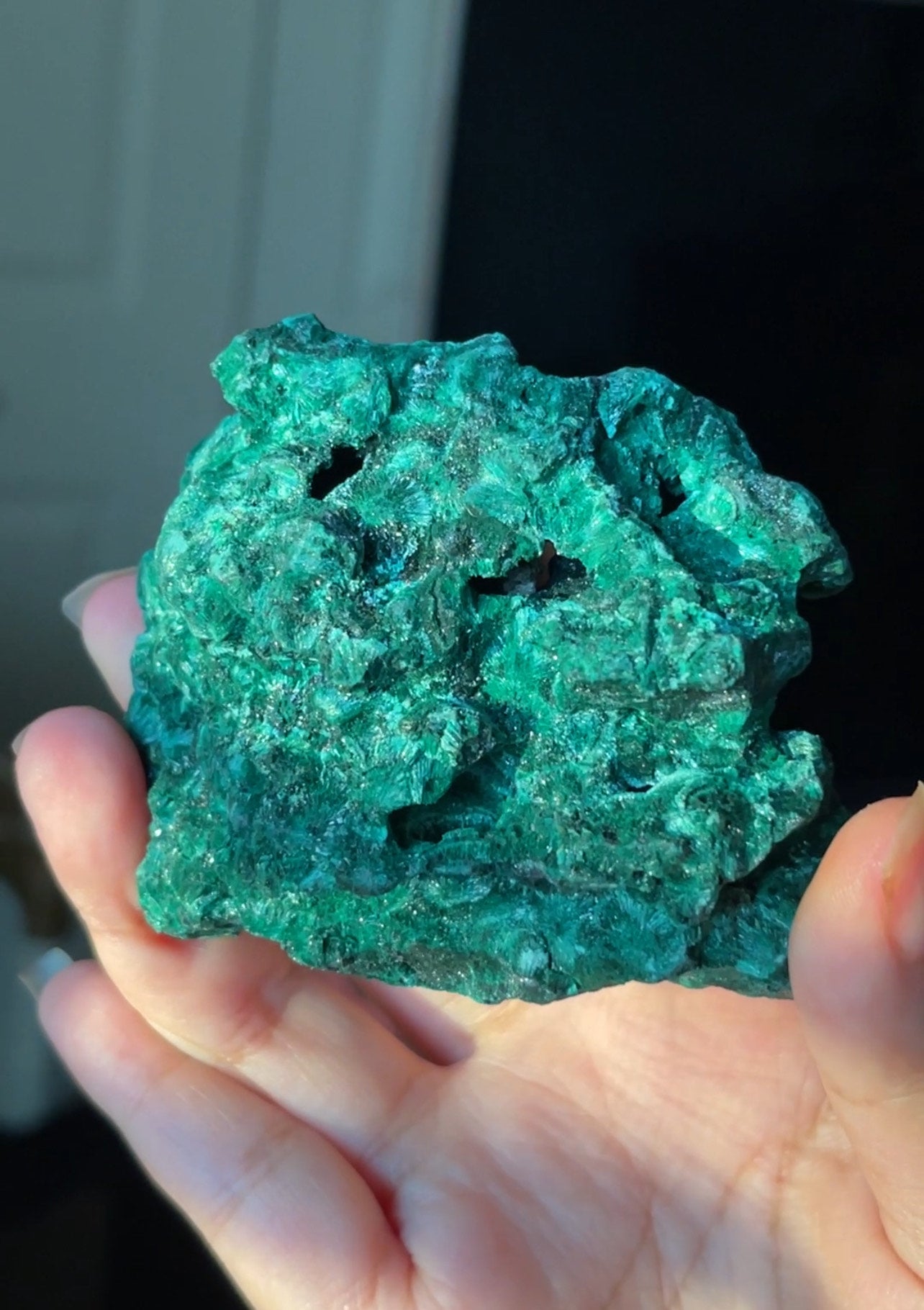 Druzy Malachite Raw Statement Stone