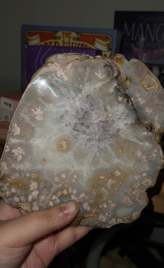 Flower Agate + Amethyst Slab (B)